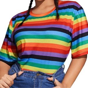 Multicolored striped shirt, size 3 XL from Amazon